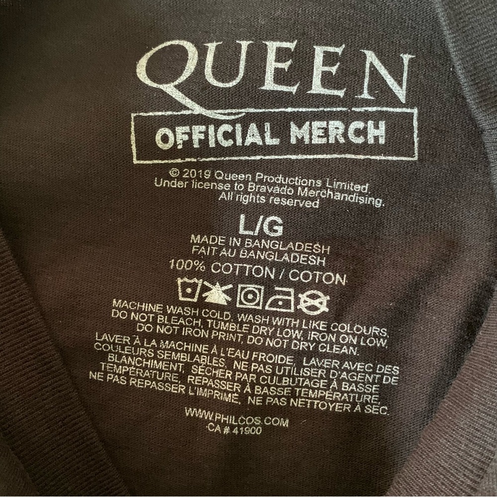 Queen Official Merch Black Graphic Short Sleeve Band Tee Shirt NWOT - Picture 5 of 6